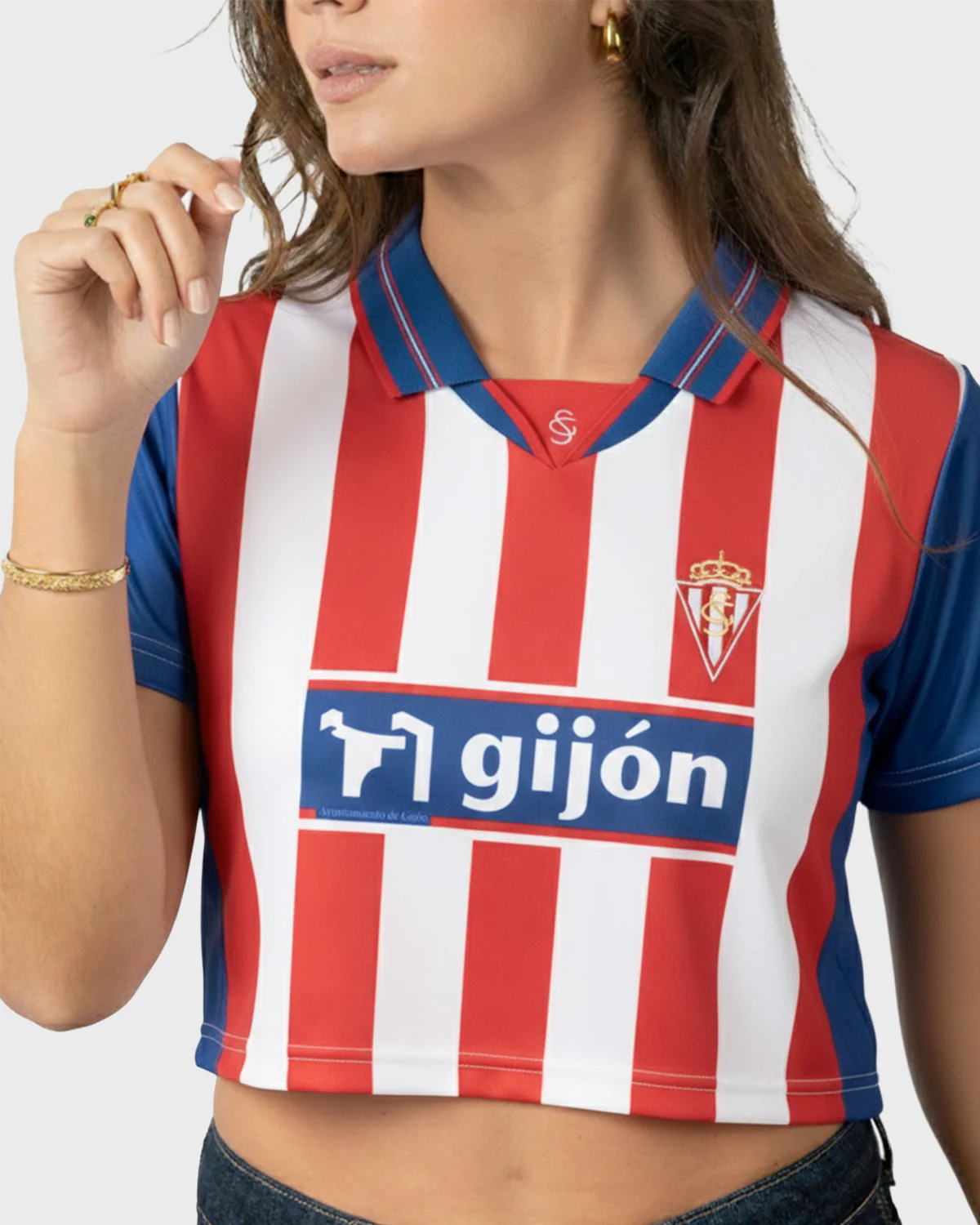 2000 REAL SPORTING DE GIJÓN Crop Top - Camiseta fútbol retro - Image 5